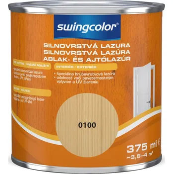 Lak na dřevo Swingcolor Silnovrstvá lazura, bezbarvá, lesklá, 375 ml 6177 T0375 100