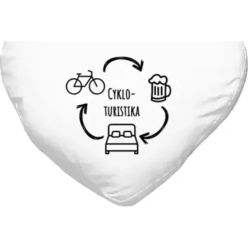 Polštář Polštář srdce 40x35 cm Cykloturistika