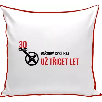 Polštář Polštář barevný 32x32 cm Vášnivý cyklista už x let