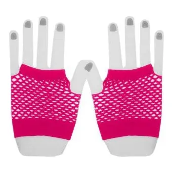 Retro síťované rukavice neon - růžové - 80.léta – disco