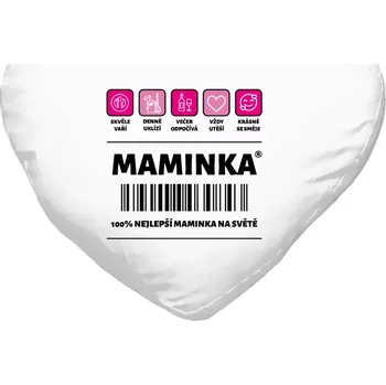 Polštář Polštář srdce 40x35 cm Čárový kód - maminka