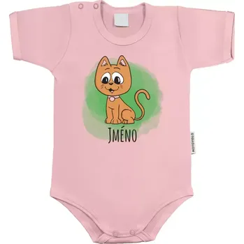 Kojenecký body Dětské body s krátkým rukávem Kočička