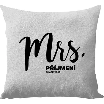 Polštář Polštář bílý 40x40 cm - dlouhý chlup Mrs. since ...