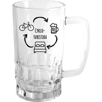 Sklenice Půllitr skleněný Cykloturistika