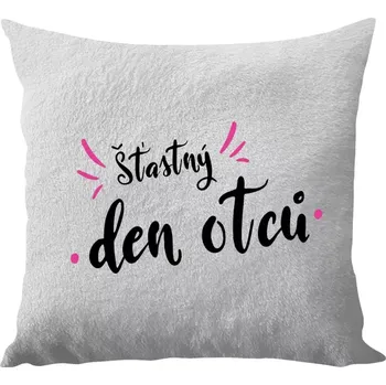 Polštář Polštář bílý 40x40 cm - dlouhý chlup Šťastný den otců