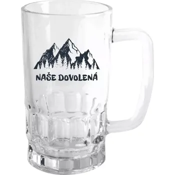 Sklenice Půllitr skleněný Naše dovolená