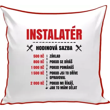 Polštář Polštář barevný 32x32 cm Hodinová sazba - instalatér