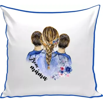 Polštář Polštář barevný 32x32 cm Jsem máma - dva kluci