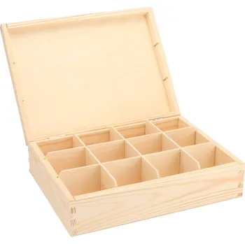 Čajový box ČistéDřevo Dřevěná krabička na čaj KR020 přírodní borovice
