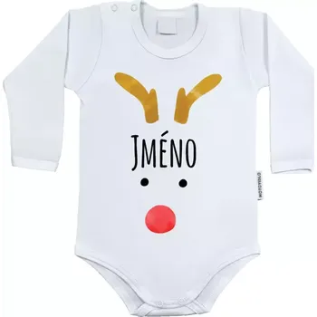 Kojenecký body Dětské body s dlouhým rukávem Vánoční sob - jméno