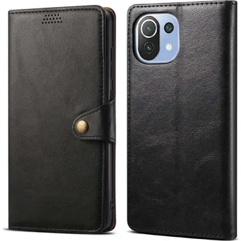 Lenuo Leather flipové pouzdro pro Xiaomi Mi 11 Lite, černá