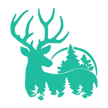 Samolepící dekorace Jelen 011 levá s lesní krajinou (25 - tyrkysová) SAMOLEPKA NA AUTO, NÁLEPKA, FÓLIE, POLEP, TUNING, VLASTNÍ TEXT, TISK, AUTOSAMOLEPKY.cz, POLEPY, OBRÁZEK, LOGO, 3D STICKERS