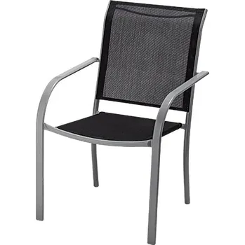 Sunfun Amy Stohovatelné křeslo, 66 × 56 × 86 cm, ocel, černá FCS00349K SILBER/SCHWARZ