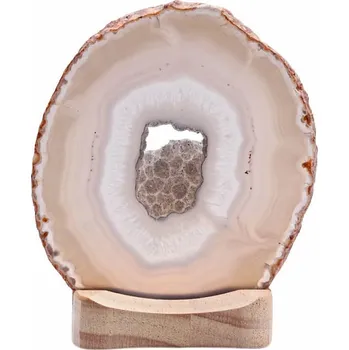 Solná lampa Achát natur svícen plátek cca 8 - 10 cm