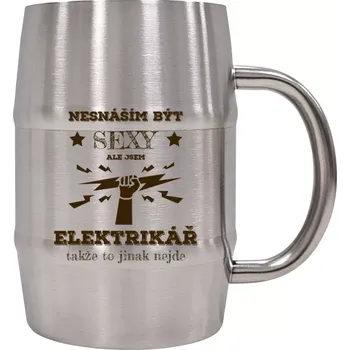 Sklenice Nerezový chladicí půllitr Nesnáším být sexy, ale jsem elektrikář