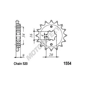Řetězová sada pro motocykl Řetězové kolečko YAMAHA TT-R 230 rok 05-25