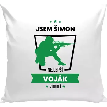 Polštář Polštář bílý 40x40 cm Nejlepší v okolí - voják