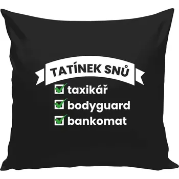 Polštář Polštář černý 40x40 cm Tatínek snů