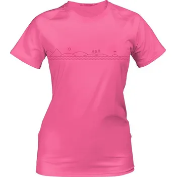 Dámské tričko Tričko dámské PADDLEBOARDING PINK lycra krátký rukáv - velikost: S