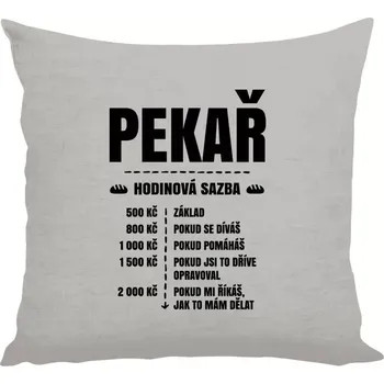 Polštář Polštář pro pekaře - Hodinová sazba - pekař - 40 × 40 cm