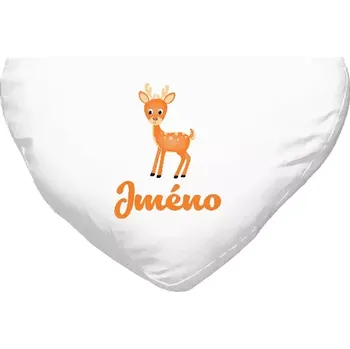 Polštář Polštář srdce 40x35 cm Srneček se jménem