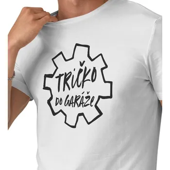 Pánské triko bílé - Tričko do garáže 4XL