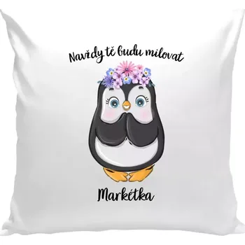 Polštář Polštář bílý 40x40 cm Navždy tě budu milovat