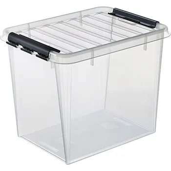 Úložný box Úložný box "Classic 50", plast, průhledný, 52 l, černé úchytky, SMARTSTORE 3542070