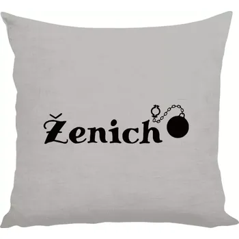 Polštář Polštář lněný 40x40 cm Ženich s koulí