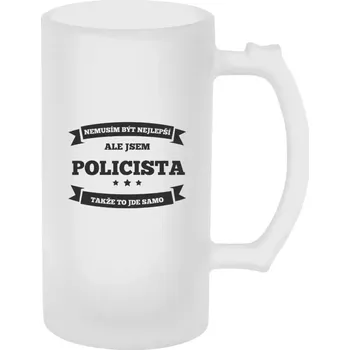 Sklenice Půllitr skleněný matný Nemusím být nejlepší, ale jsem (...), takže to jde samo