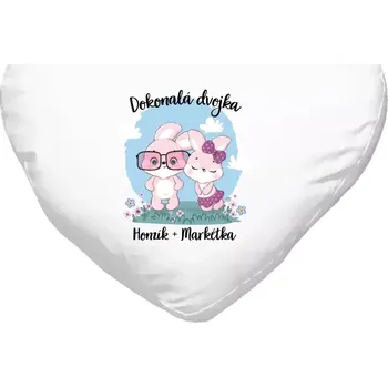 Polštář Polštář srdce 40x35 cm Dokonalá dvojka