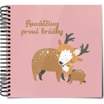 Fotokniha Plexi album s kroužkovou vazbou První krůčky se jménem - srnky