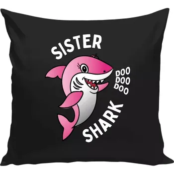 Polštář Polštář černý 40x40 cm Sister Shark