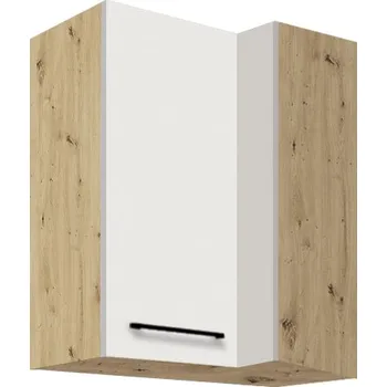 Kuchyňská skříňka Fadome Horní rohová kuchyňská skříňka Infinity 44G, levá Barevné provedení: Infinity - latte lesk, wood, Zvolte korpus: Dub artisan