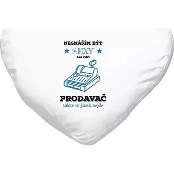 Polštář Polštář srdce 40x35 cm Nesnáším být sexy, ale jsem prodavač