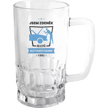 Sklenice Půllitr pro automechaniky - Nejlepší v okolí - automechanik - čirý