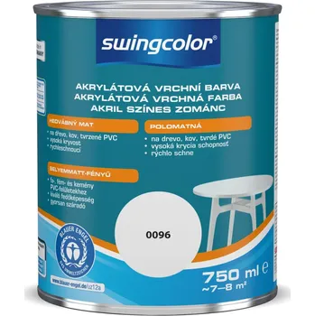 Lak na dřevo Swingcolor Bílý email, středně bílý, polomatný, 750 ml 6171 T0750 96