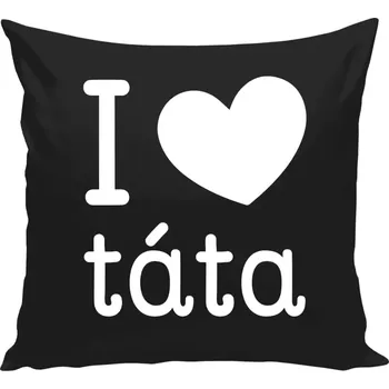 Polštář Polštář černý 40x40 cm I love táta