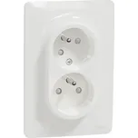 Schneider Electric Unica Dvojzásuvka, E (francouzská), termoplast, bílá NU206518