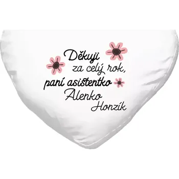 Polštář Polštář srdce 40x35 cm Děkuji za celý rok, paní asistentko