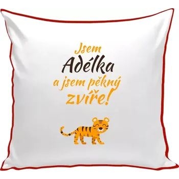 Polštář Polštář barevný 32x32 cm Jsem jméno a jsem pěkný zvíře! Tygr
