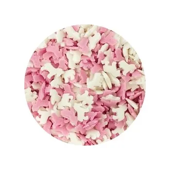 Jedlá dekorace na dort Cukrová dekorace - Jednorožci (růžovo-bílí) / 30 g