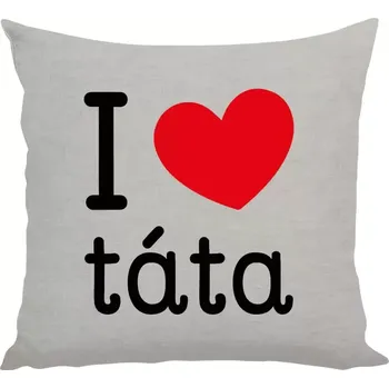 Polštář Polštář lněný 40x40 cm I love táta