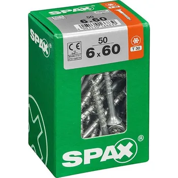 Vrut Spax Wirox Univerzální vrut T-Star plus, ø 6 × 60 mm, drážka: TX 30, 50 ks 4191010600607