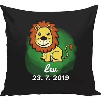 Polštář Polštář černý 40x40 cm Lev