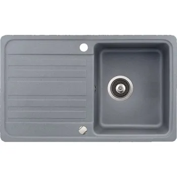Granitový dřez Granitový dřez Aquasanita - Helika Notus 765.0E oboustranný s excentrem alumetallic