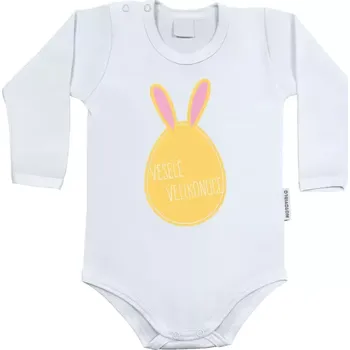 Kojenecký body Dětské body s dlouhým rukávem Veselé Velikonoce - zajíček