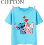 Lilo & Stitch Dětské modré triko s potiskem na motivy oblíbené pohádky "Lilo a Stitch" Barva: modrá 2023100805, Velikost: 110