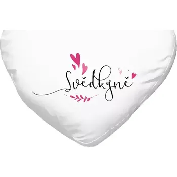 Polštář Polštář srdce 40x35 cm Svědkyně - srdíčka a lístečky