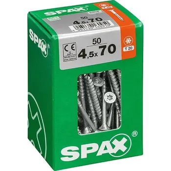 Vrut Spax Wirox Univerzální vrut T-Star plus, ø 4,5 × 70 mm, drážka: TX 20, 50 ks 4191010450707